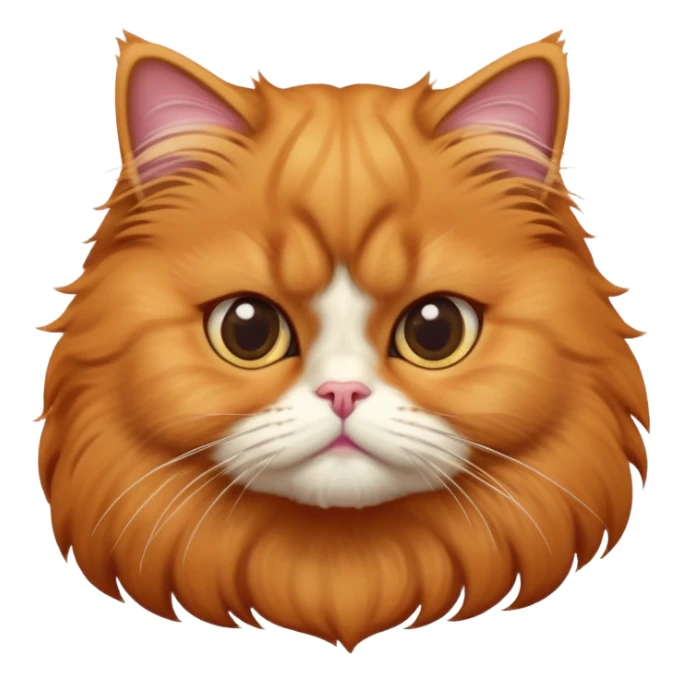 cinematic-adorable-big-eyed-fluffy-solid ginger-persian-cat-portrait-emoji,-head-tilted-playfully-with-a-sweet-expression,-fluffy-solid ginger-fur,-simplified-yet-irresistibly-cute-features-with-large,-expression, solid ginger persian cat sticker