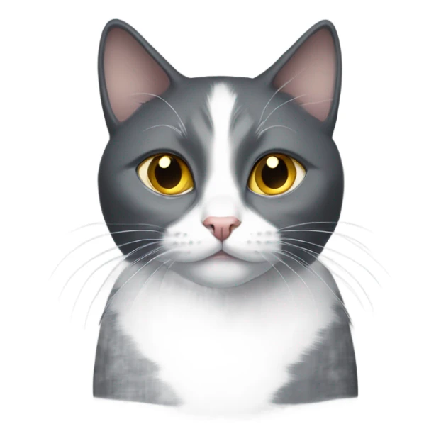 Gray and white cat with gold eyes with black cat with gold eyes sticker