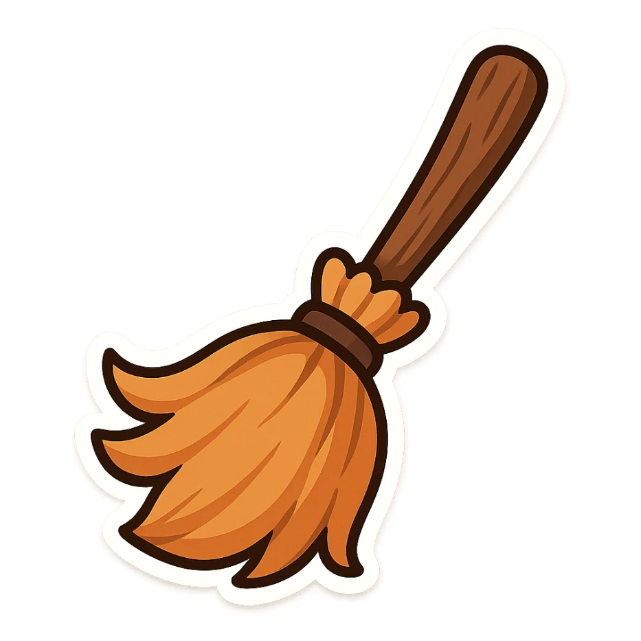 Halloween broomstick. remove background  sticker