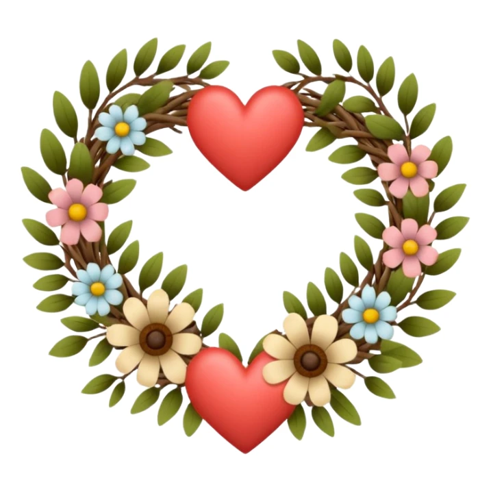 nature wreath heart, boho beautiful  sticker