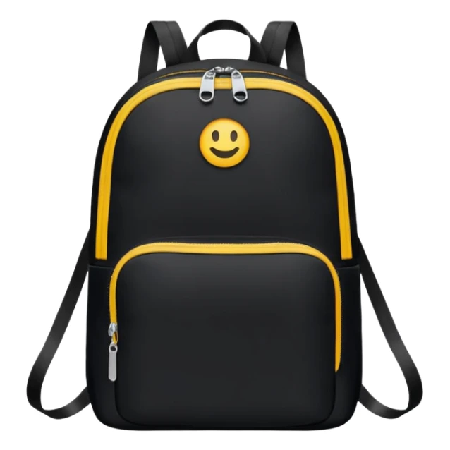 sac a dos plat noir type sport sticker