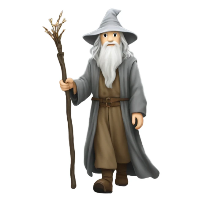 Gandalf walking with a staff of frodos  sticker
