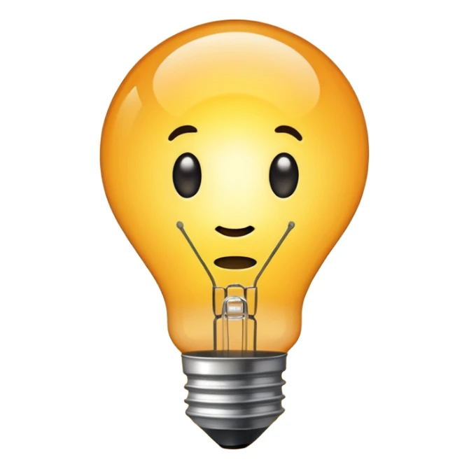 a glowing lightbulb where you can't see the inside of the lightbulb sticker