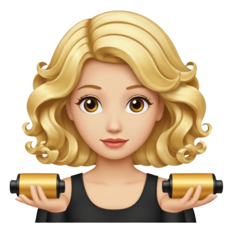 hair with golden hair rollers sticker