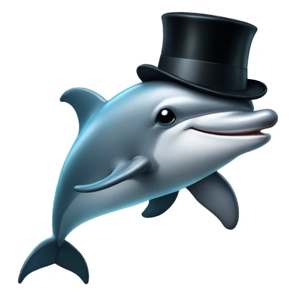 dolphin wearing a suit and top hat sticker