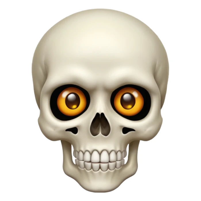 a skull face looking very suprized and mewing that looks very realistic sticker