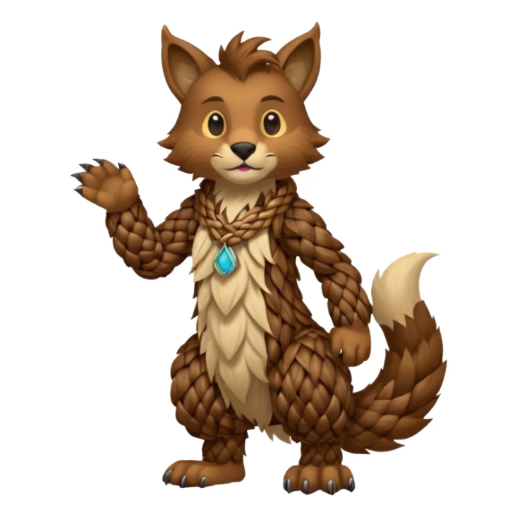 Wickerbeast-fursona-furry-animal, full body sticker