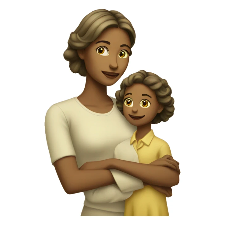 mother and daughter yellow sticker
