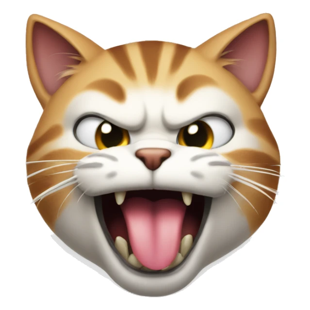 Angry cat showing long finger sticking out tounge sticker