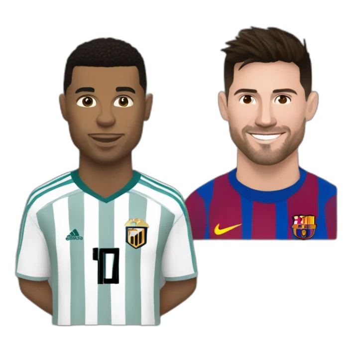 Ronaldo fais un câlin à messi sticker