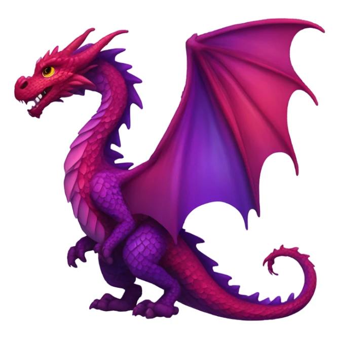 Beautiful red to purple ombré dragon sticker
