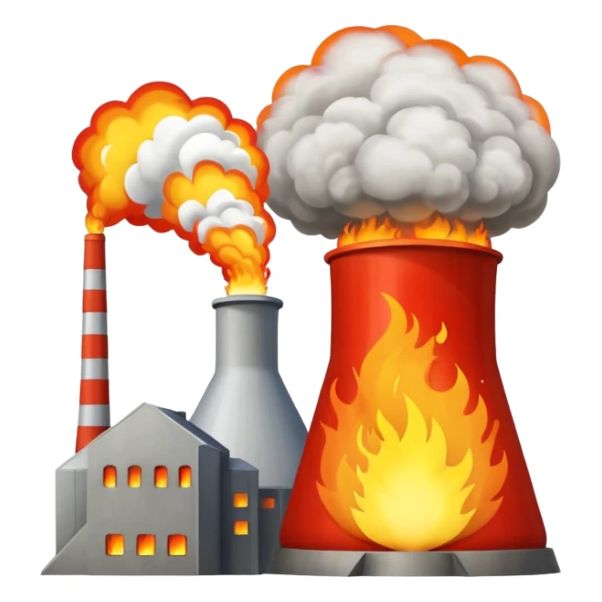 The nuclear power plant was blown up and is on fire. sticker