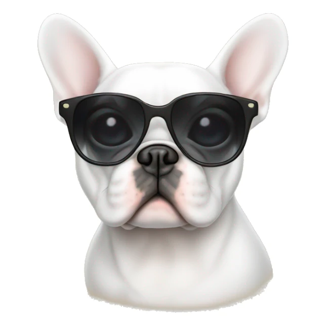 White french bulldog with sunglassws sticker