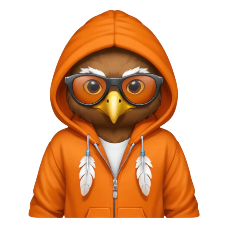 eagle with orange hoodie wearing sunglasses sticker