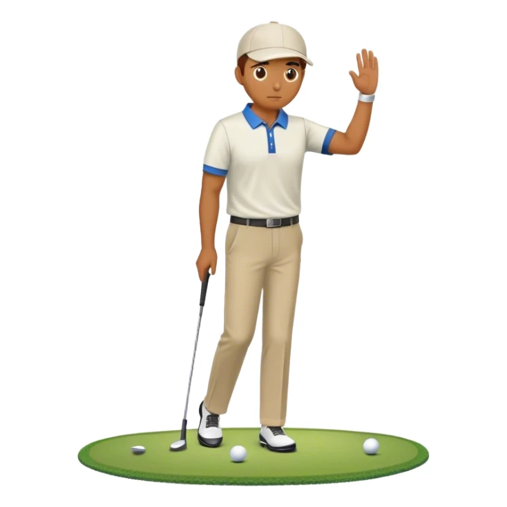 A man missing a putt on the 18th hole to lose a golf match sticker