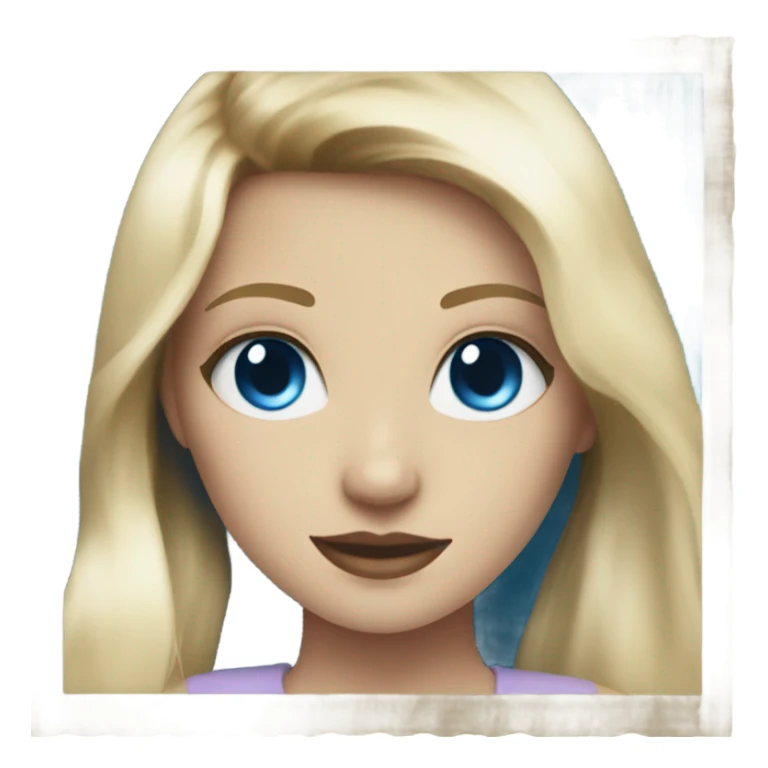 Blonde girl blue eyes photos on Polaroid  sticker