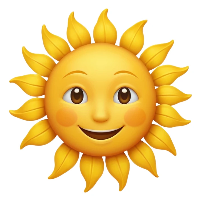 smiling sun emoji, simple and cheerful sticker