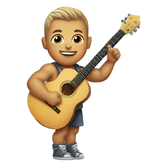 Baby Gronk with a guitar sticker