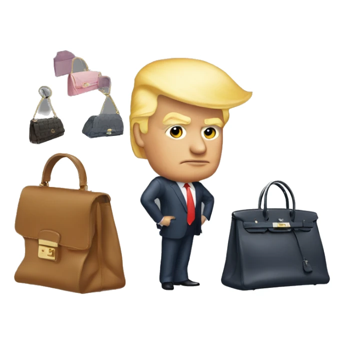 Donald trump with a birkin bag sticker