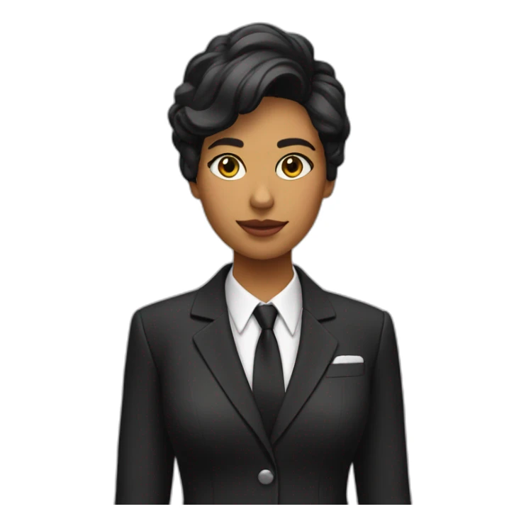 Chica con traje chaqueta negro sticker