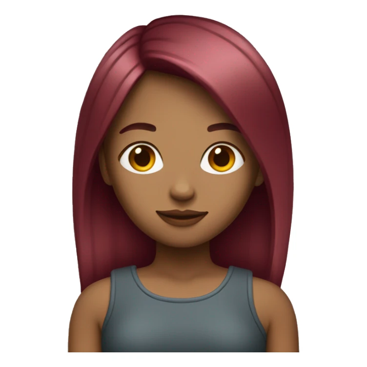 A girl with burgundy straight hair  sticker