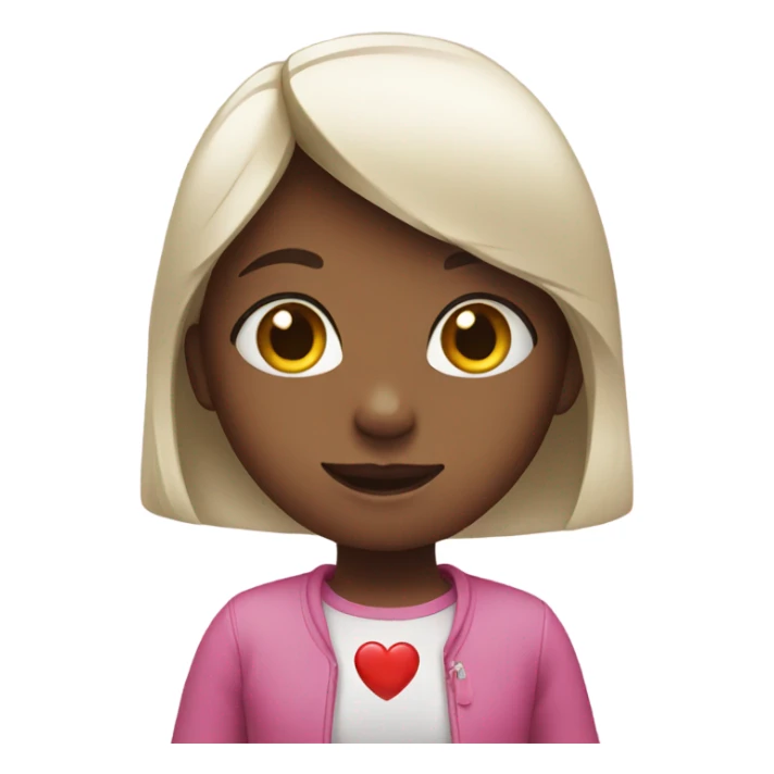 Girl with heart finger sticker