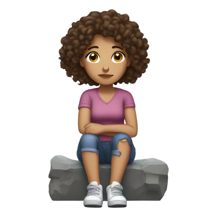 sad brunette with curly hair and a broken foot sticker