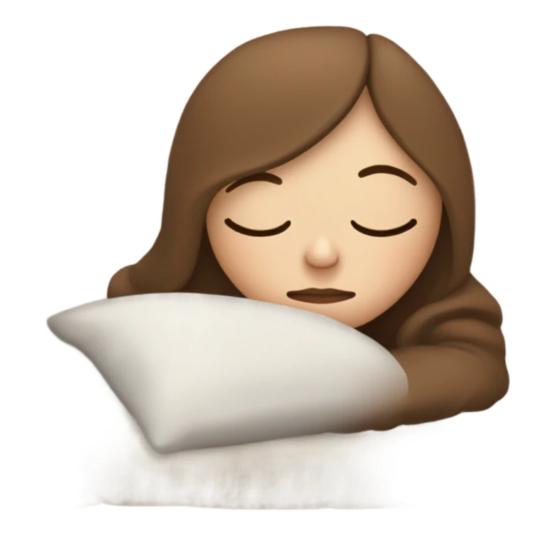 White girl with frekles Brown not curly hair sleeping peacfully on a pillow with a blanket  sticker