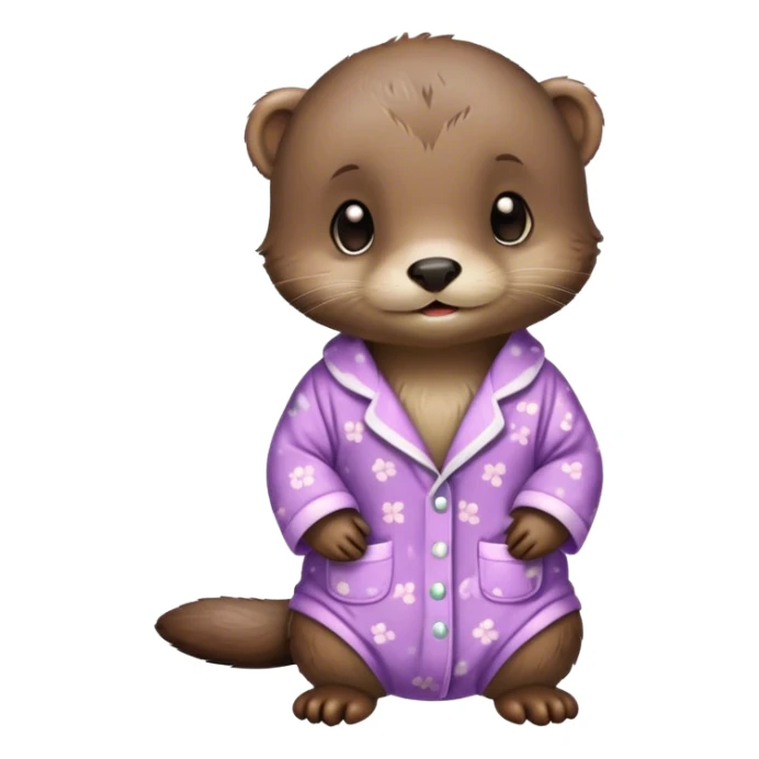 baby otter wearing a pj set sticker