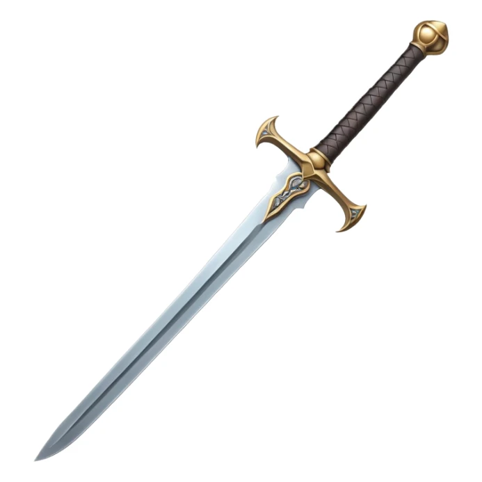 Medieval iron sword with detailed hilt and blade sticker