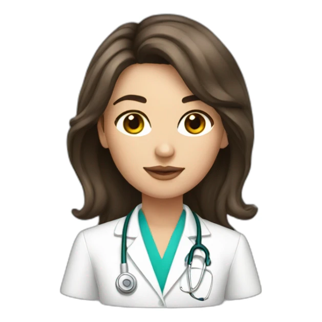 young top model, physician, brunette, shoulder hair sticker