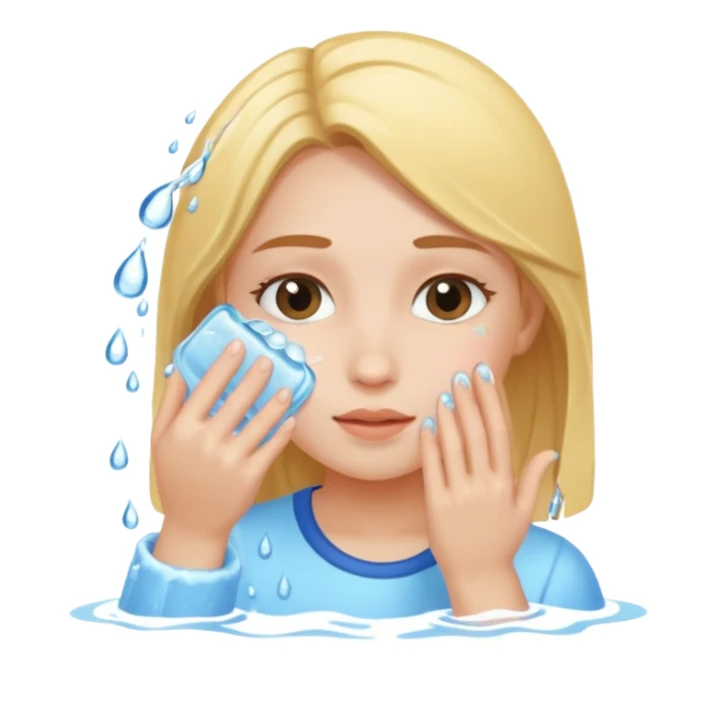 girl washing her face sticker