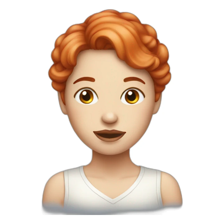 ‏full-moon-with-face-with-girly-reddish hair  sticker