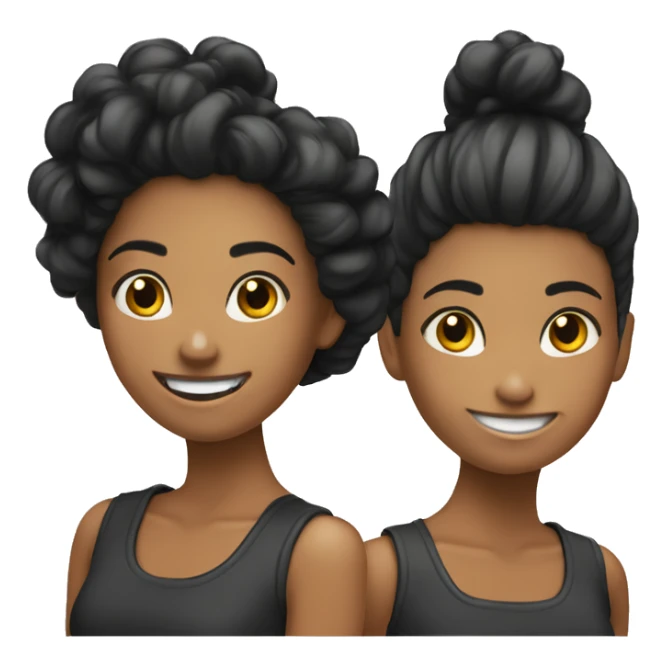 chica de pelo corto y negro sonriendo sticker