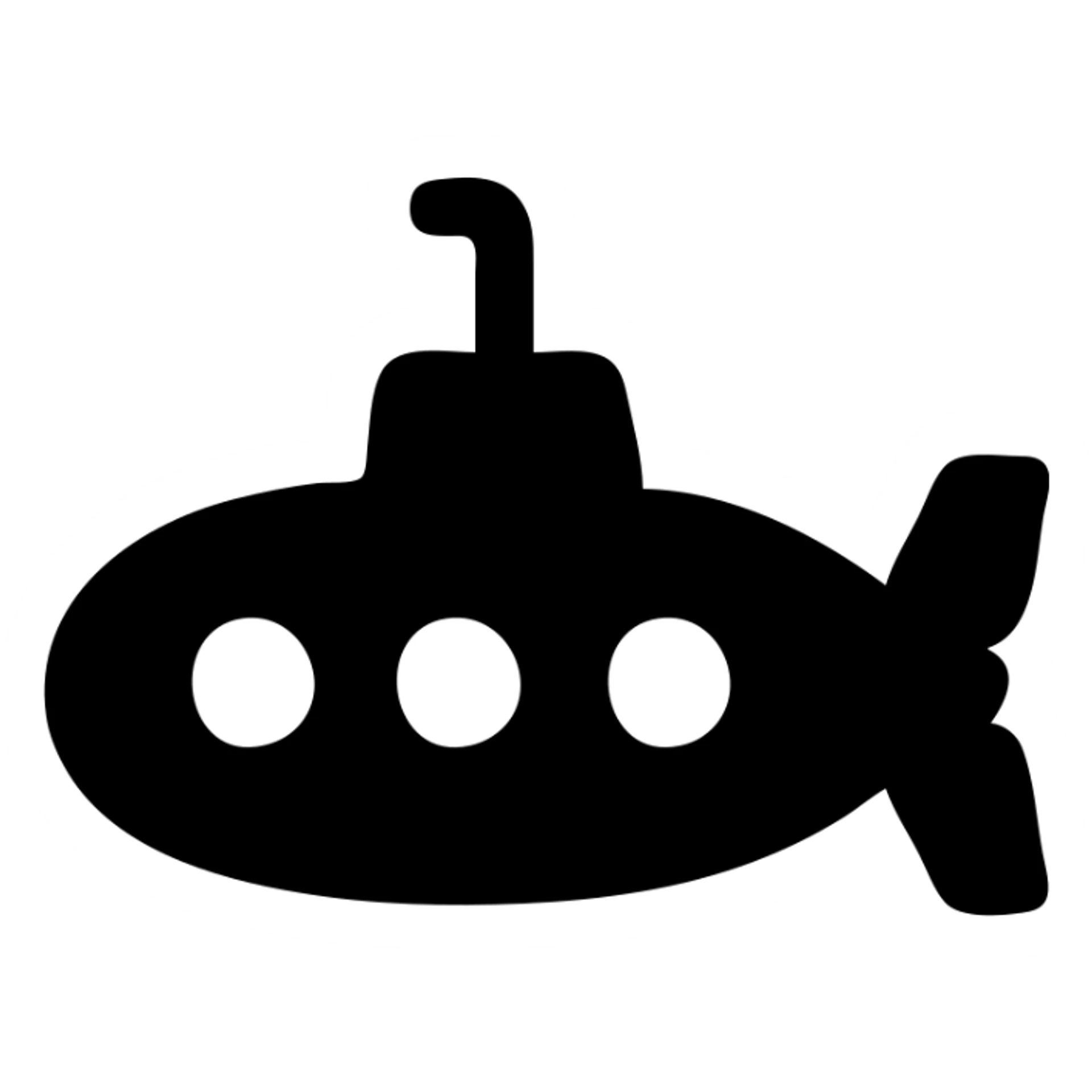 modern submarine icon, simple, clean lines, minimal color sticker