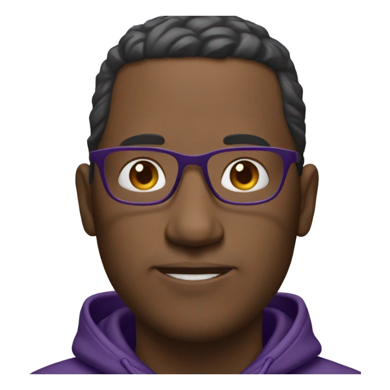 Man with glasses in purple hoodie sticker
