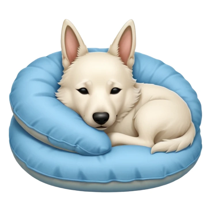 White Belgian shepherd dog sleeping On a pillow sticker