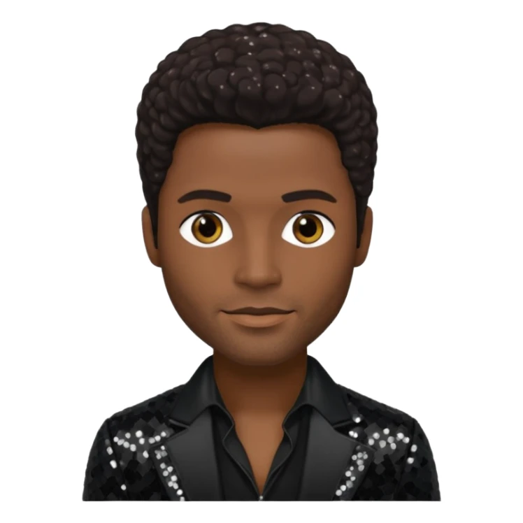 Eric Benét with dark brown hair, black sequin outfit sticker
