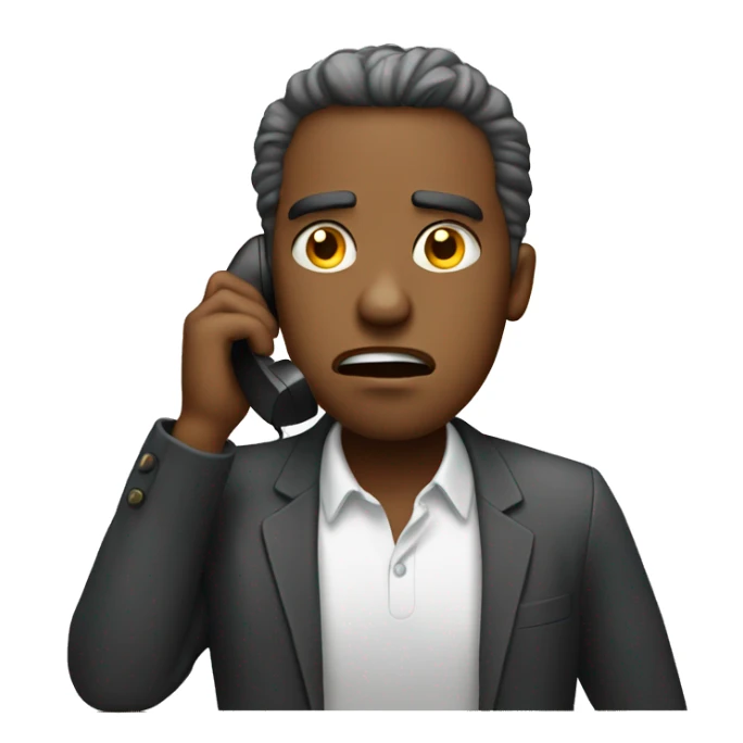 unhappy person on phone sticker