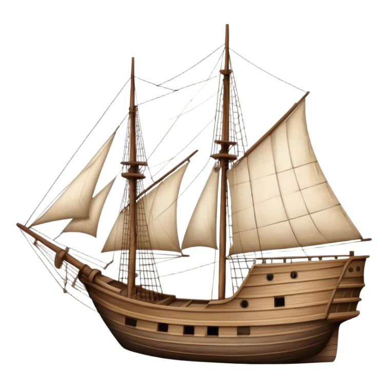 historical wooden sailing ship sticker