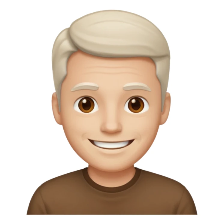 man white skin, wear brown shirt sticker