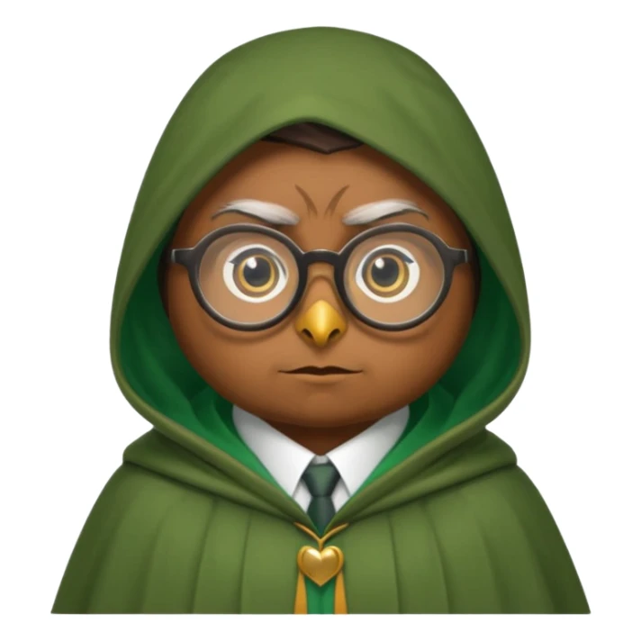owl professor in green cloak sticker