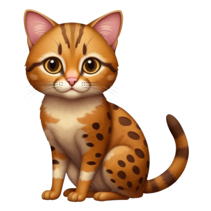 Realistic wild natural Rusty-spotted cat, full body sticker