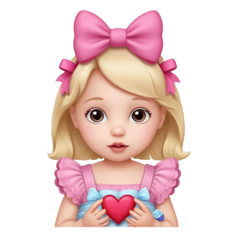 baby girl with valentines day decor sticker