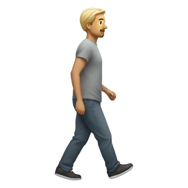 guy walking past moving cars sticker