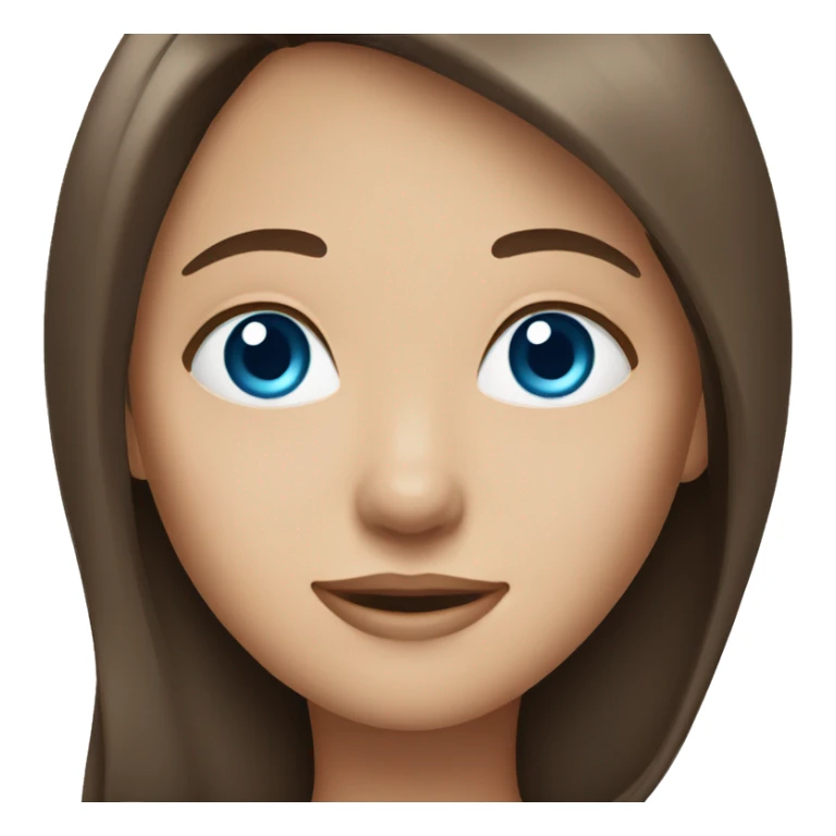 a girl with long straight brown hair and blue eyes sticker