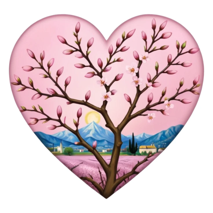 Vangogh almond blossom heart sticker