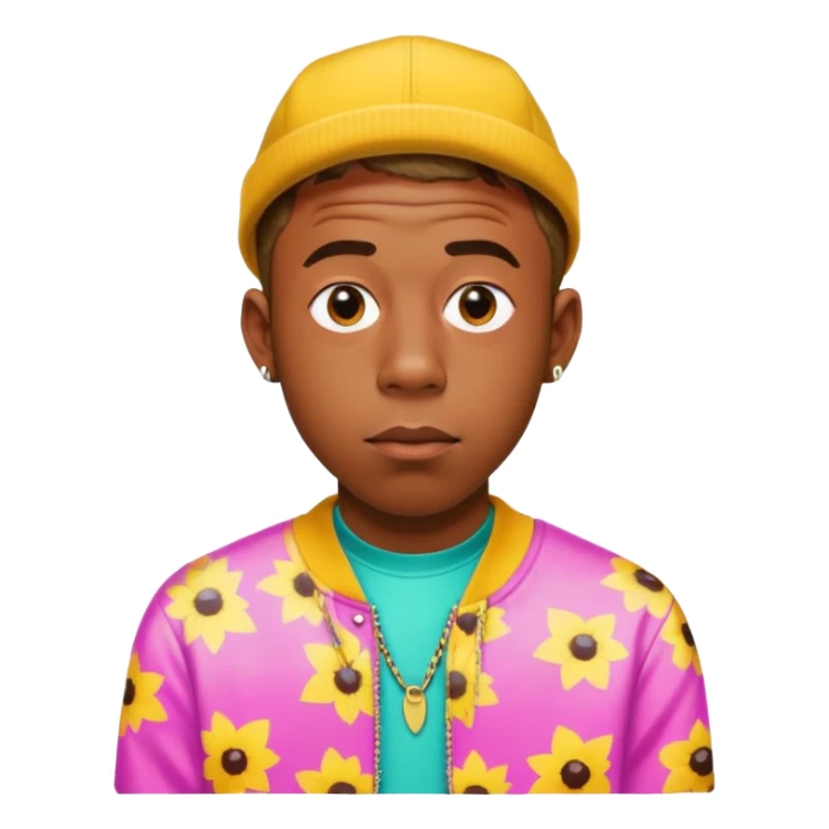 Tyler the Creator rapper with distinctive style and short hair sticker