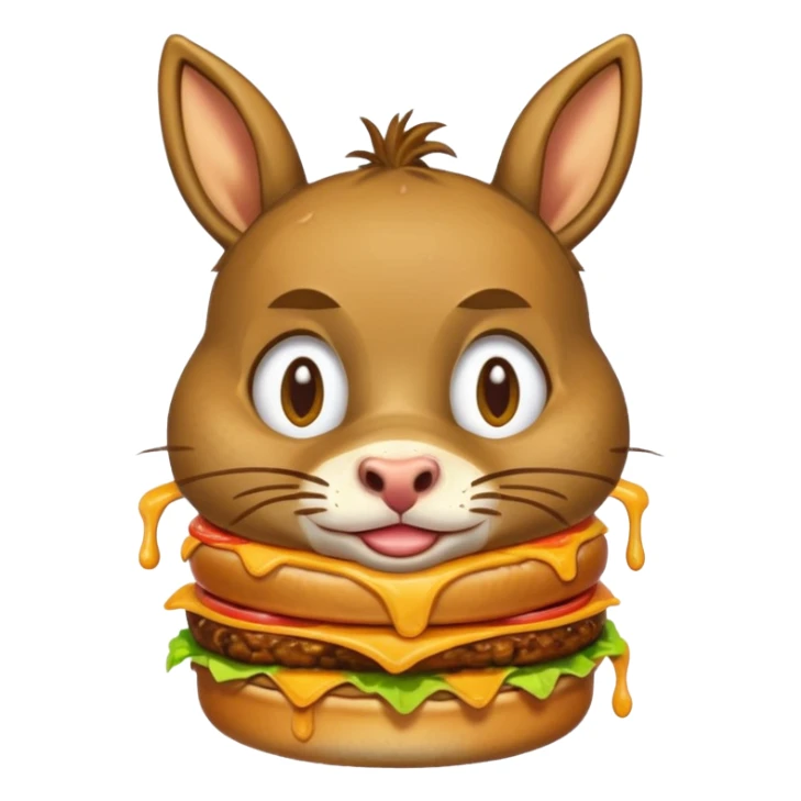 shit dripping of  donkey cat eating hamburgers sticker
