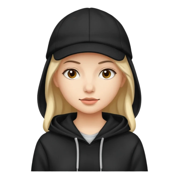 woman with black cap and hoodie sticker
